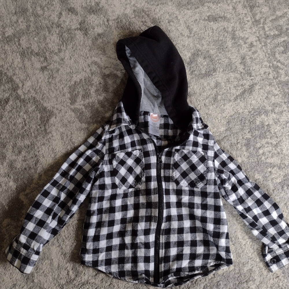 Boys hooded plaid jacket Size 4/5